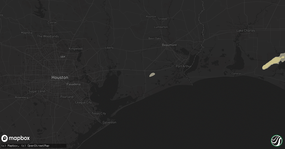 Hail map in Winnie, TX on May 21, 2025
