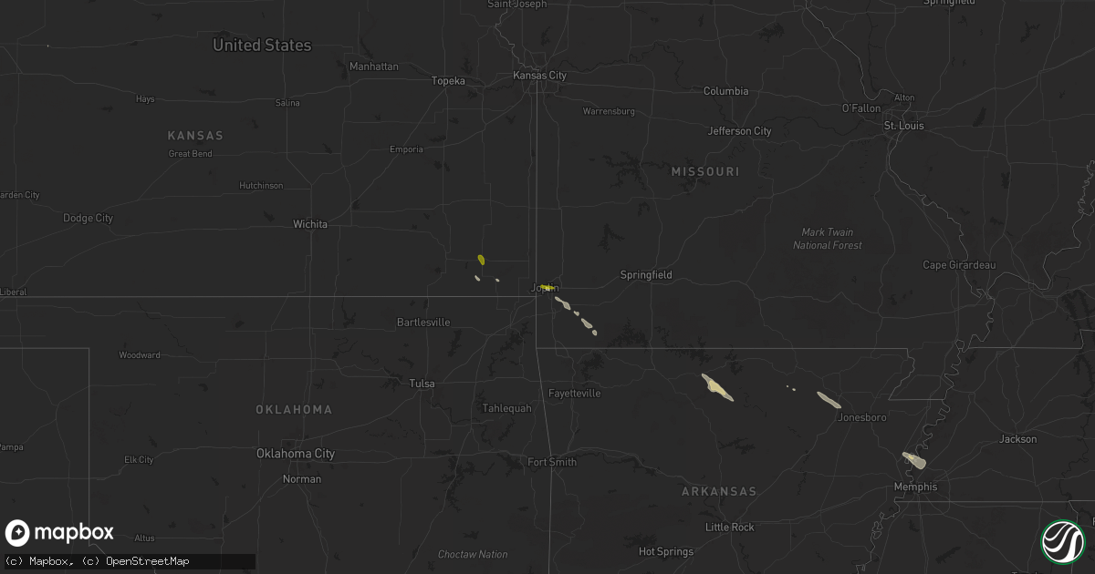Hail map on May 21, 2025