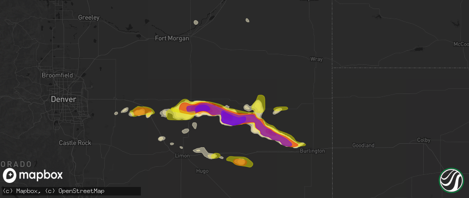 Hail map in Anton, CO on May 21, 2026