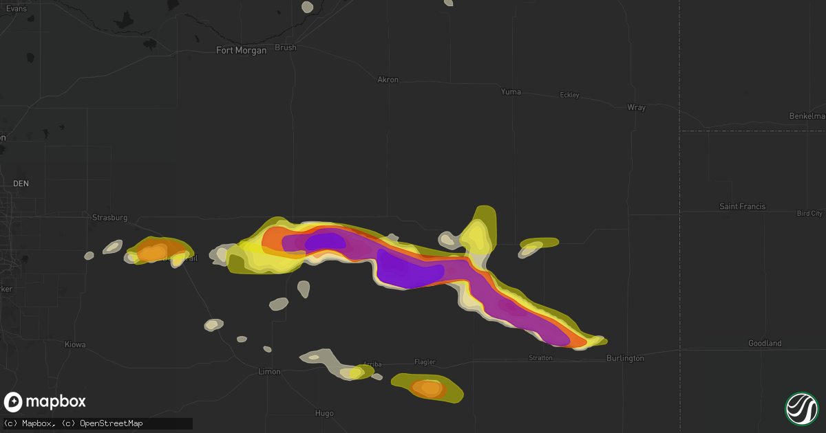 Hail map in Anton, CO on May 21, 2026