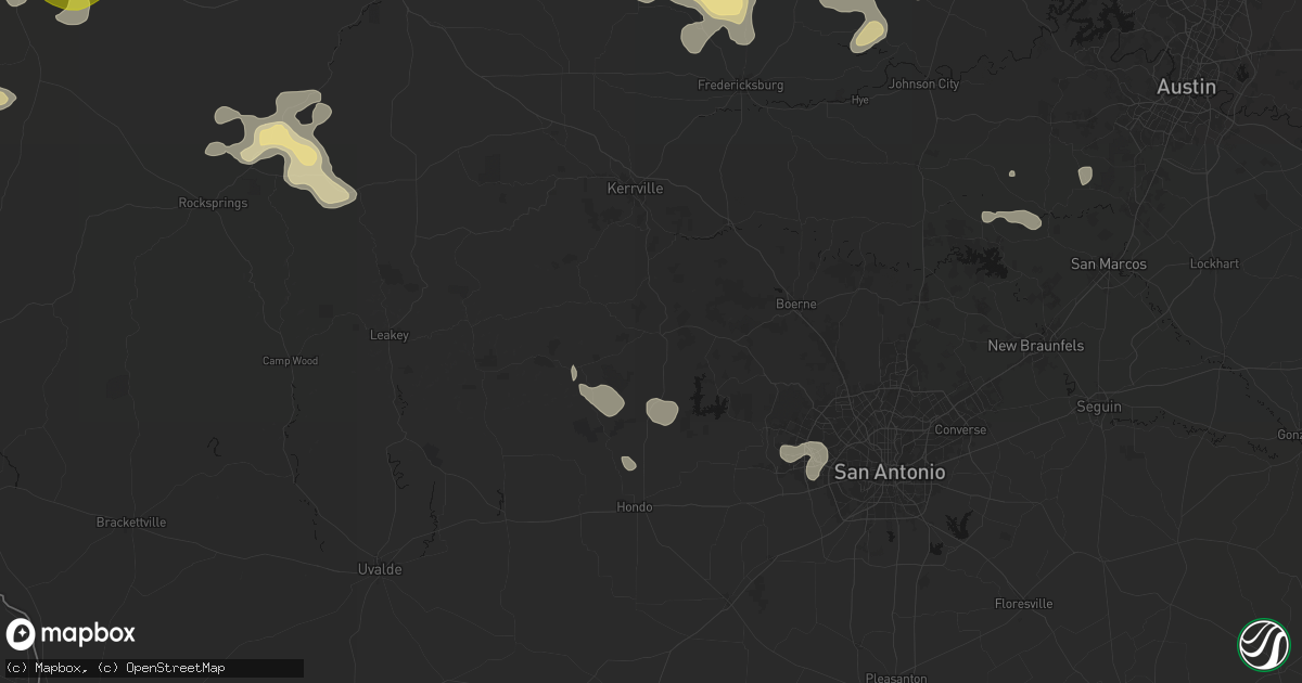 Hail map in Bandera, TX on May 21, 2026