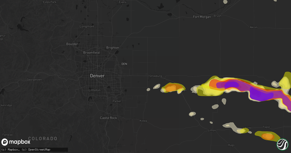 Hail map in Bennett, CO on May 21, 2026