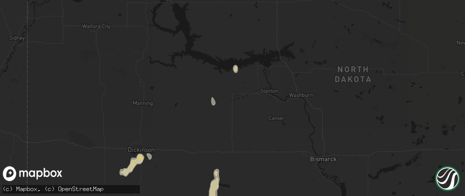 Hail map in Beulah, ND on May 21, 2026
