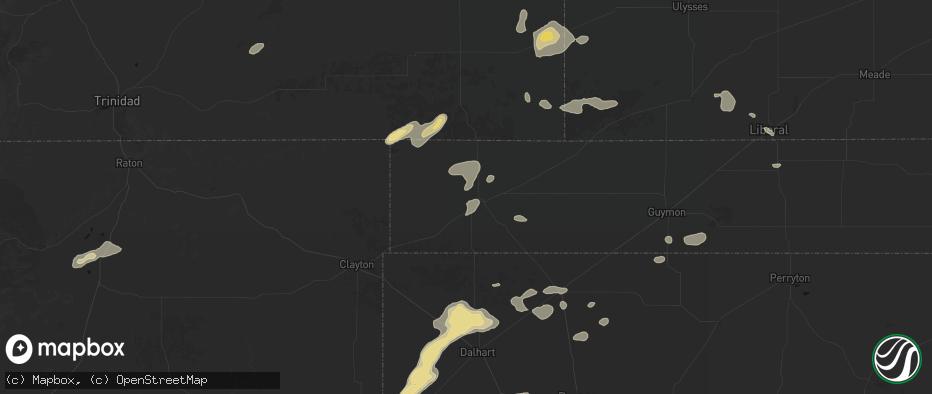 Hail map in Boise City, OK on May 21, 2026
