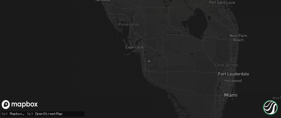 Hail map in Bonita Springs, FL on May 21, 2026