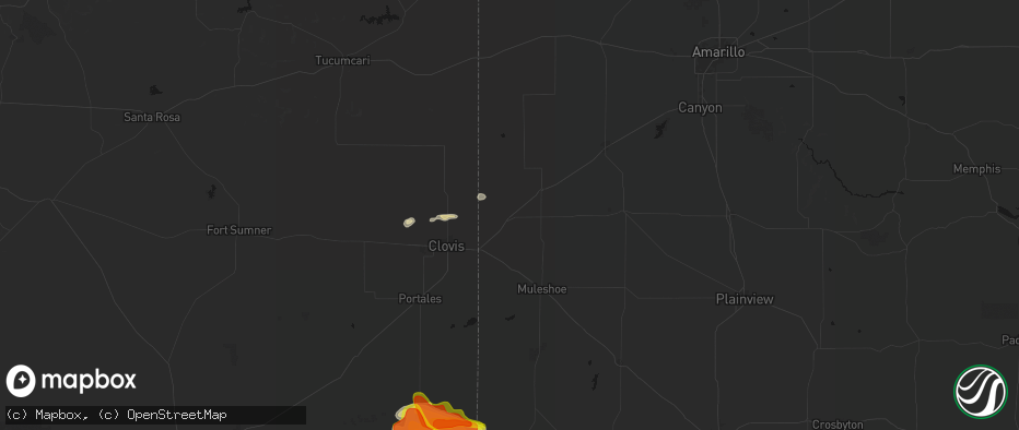 Hail map in Bovina, TX on May 21, 2026