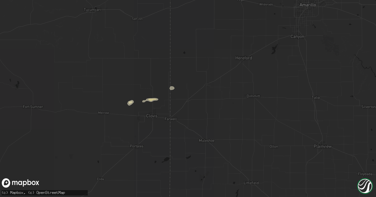 Hail map in Bovina, TX on May 21, 2026