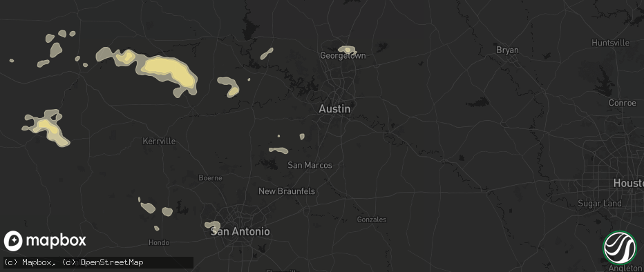 Hail map in Buda, TX on May 21, 2026