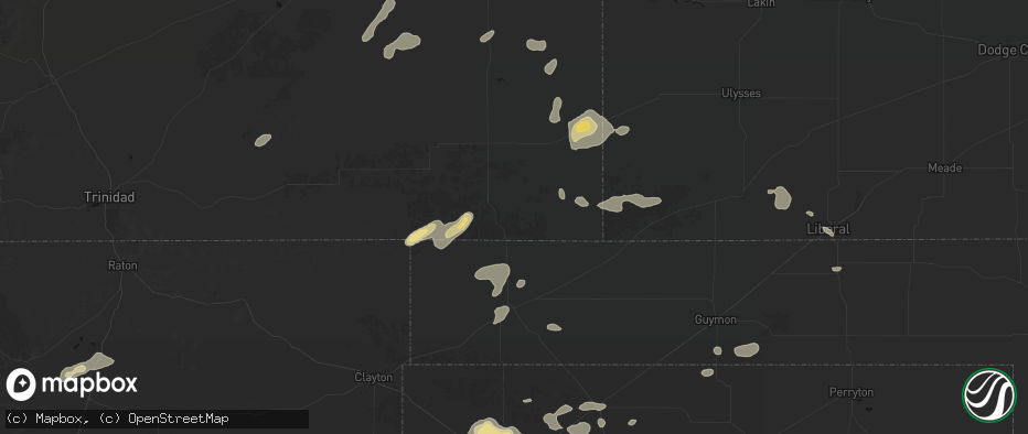 Hail map in Campo, CO on May 21, 2026