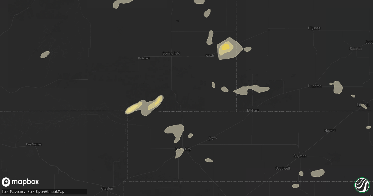 Hail map in Campo, CO on May 21, 2026