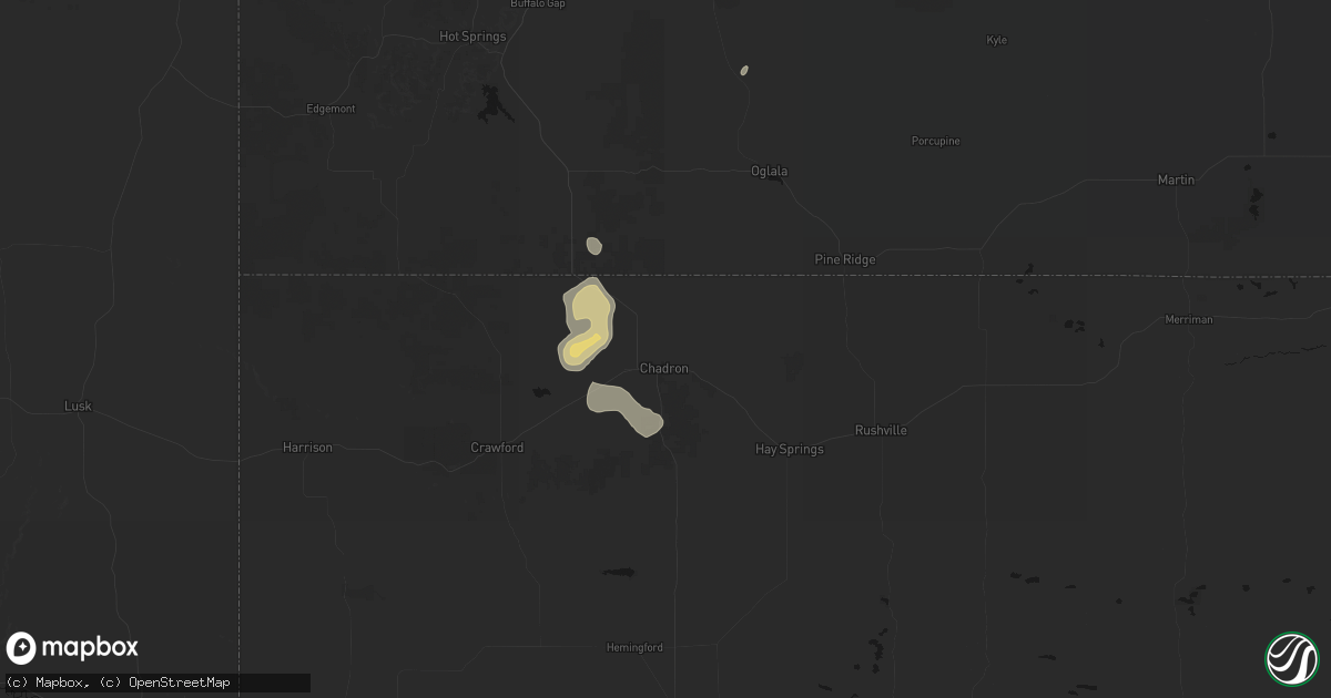 Hail map in Chadron, NE on May 21, 2026