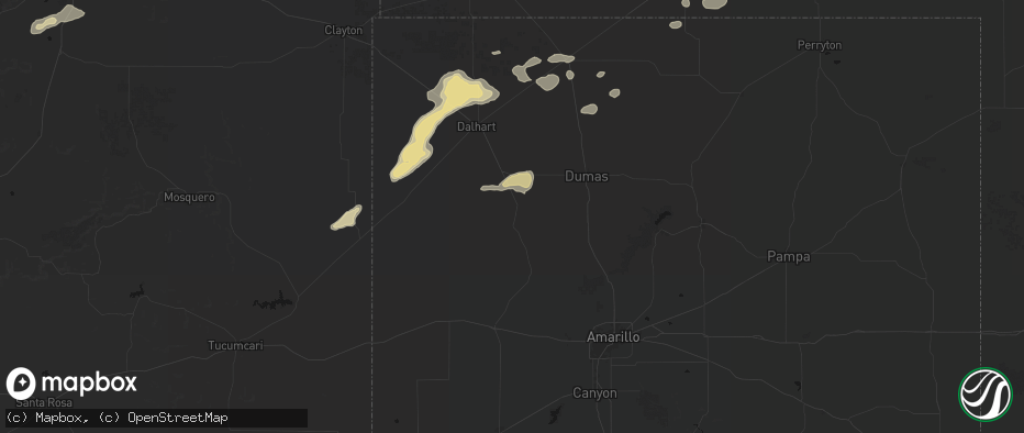 Hail map in Channing, TX on May 21, 2026