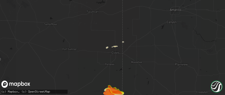 Hail map in Clovis, NM on May 21, 2026