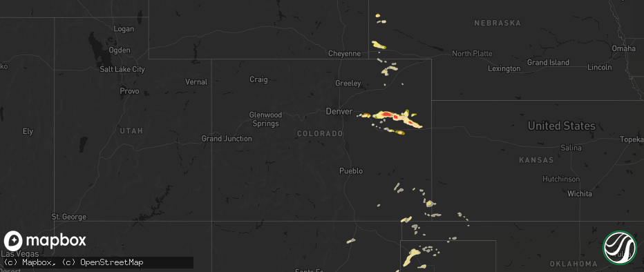 Hail map in Colorado on May 21, 2026