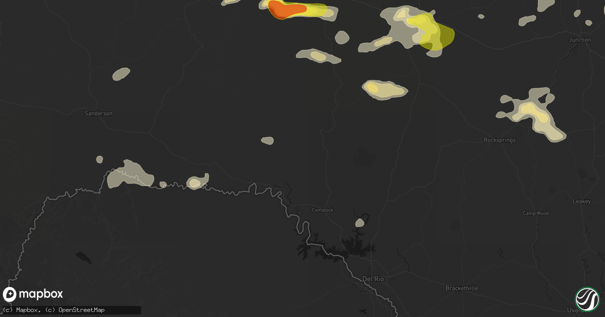 Hail map in Comstock, TX on May 21, 2026