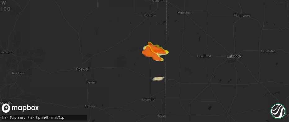Hail map in Crossroads, NM on May 21, 2026