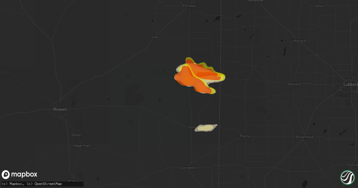 Hail map in Crossroads, NM on May 21, 2026