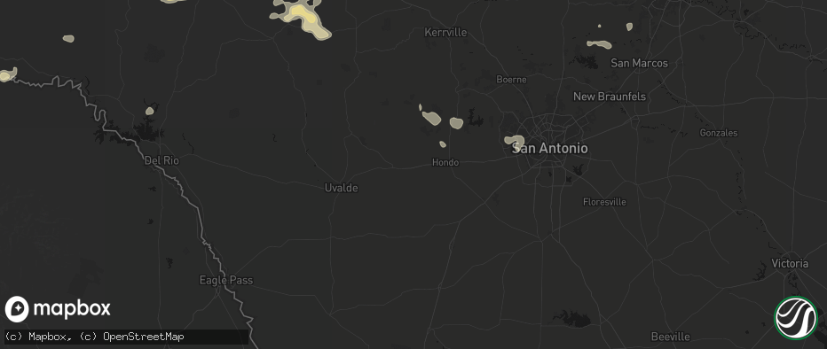 Hail map in D Hanis, TX on May 21, 2026