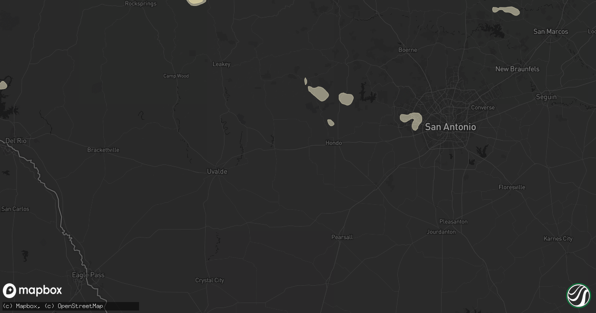 Hail map in D Hanis, TX on May 21, 2026
