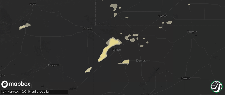 Hail map in Dalhart, TX on May 21, 2026