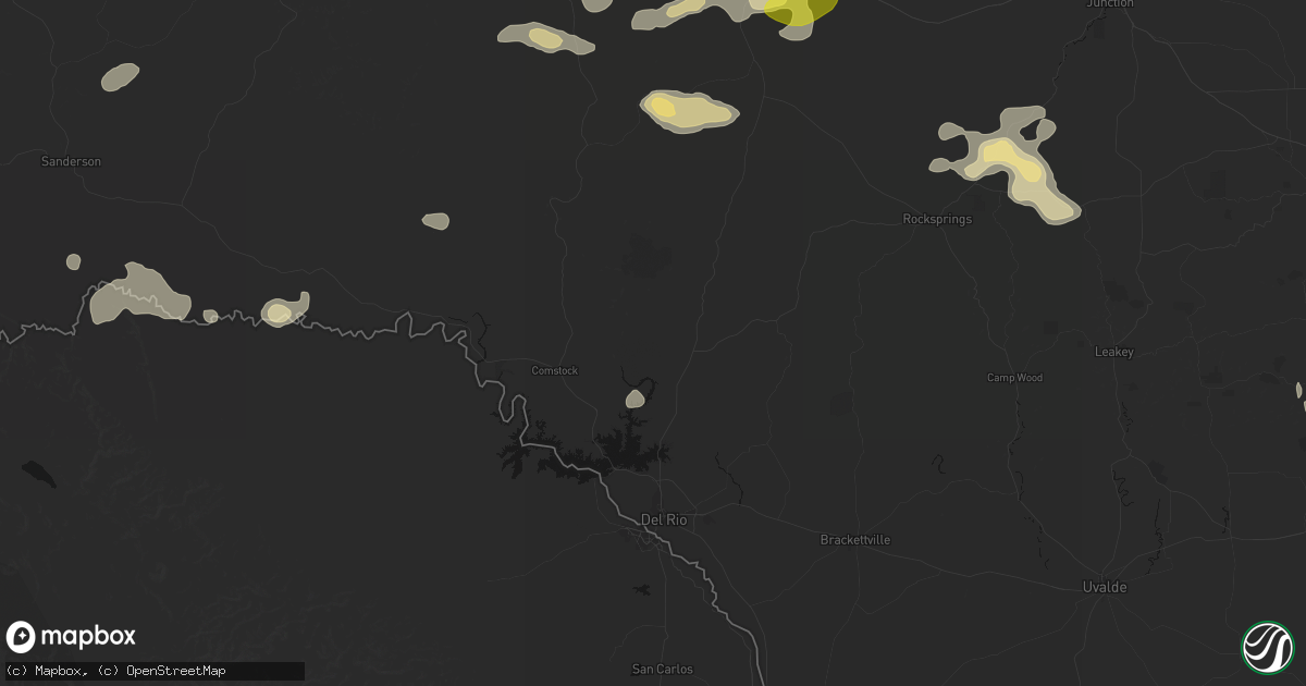 Hail map in Del Rio, TX on May 21, 2026