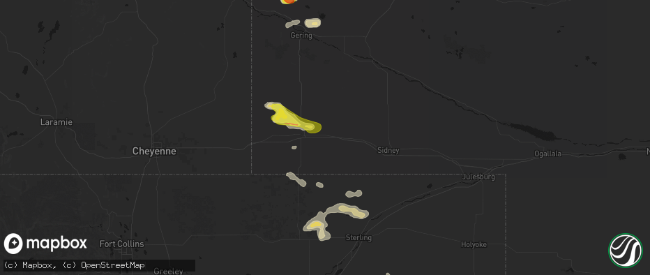 Hail map in Dix, NE on May 21, 2026