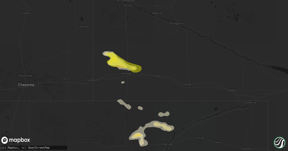 Hail map in Dix, NE on May 21, 2026