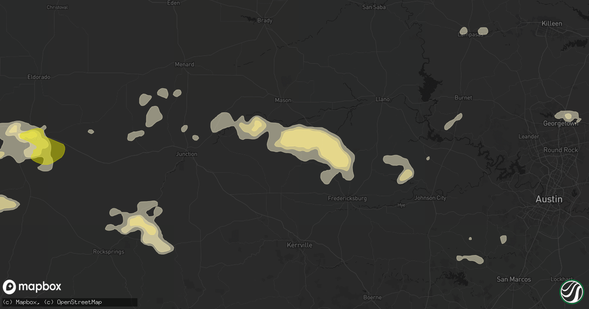 Hail map in Doss, TX on May 21, 2026