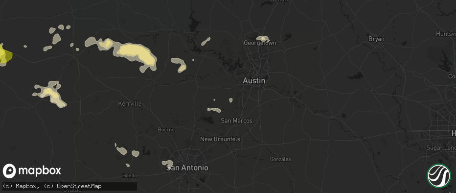 Hail map in Driftwood, TX on May 21, 2026