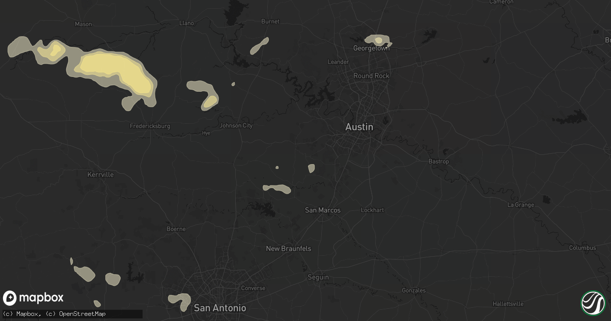 Hail map in Driftwood, TX on May 21, 2026