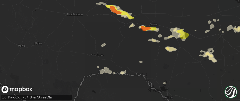Hail map in Dryden, TX on May 21, 2026