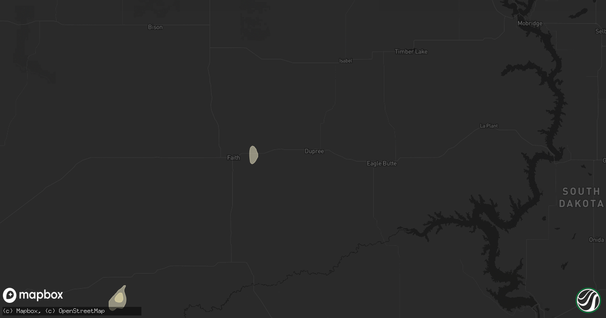 Hail map in Dupree, SD on May 21, 2026