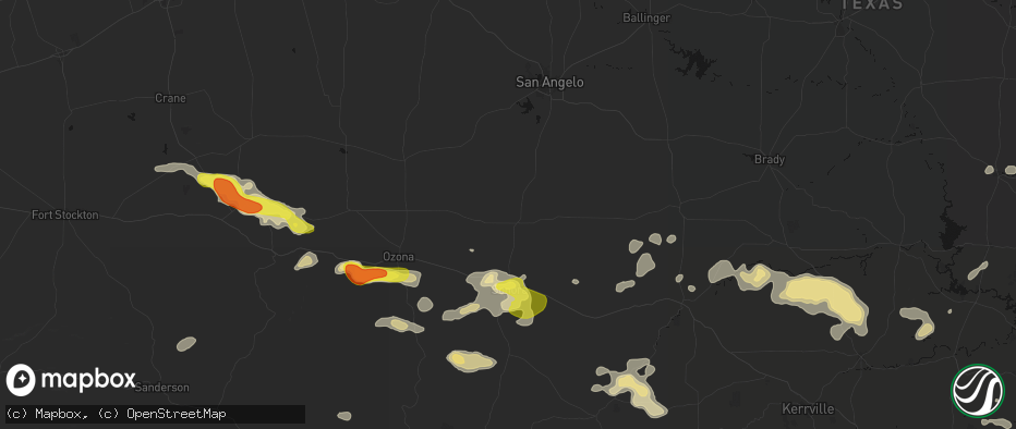 Hail map in Eldorado, TX on May 21, 2026
