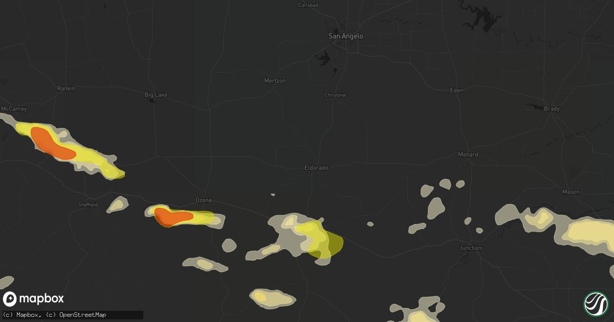 Hail map in Eldorado, TX on May 21, 2026