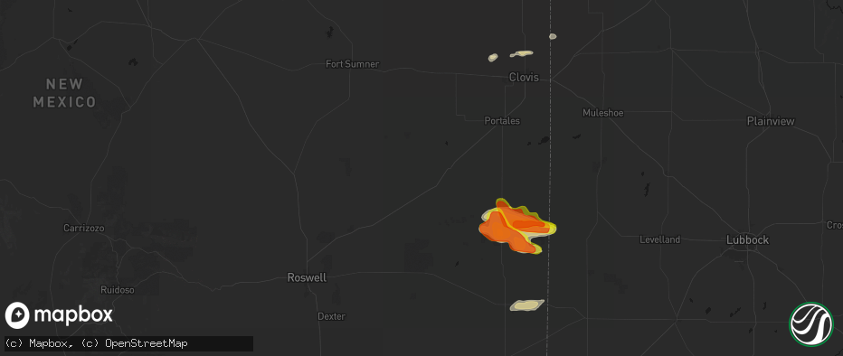 Hail map in Elida, NM on May 21, 2026