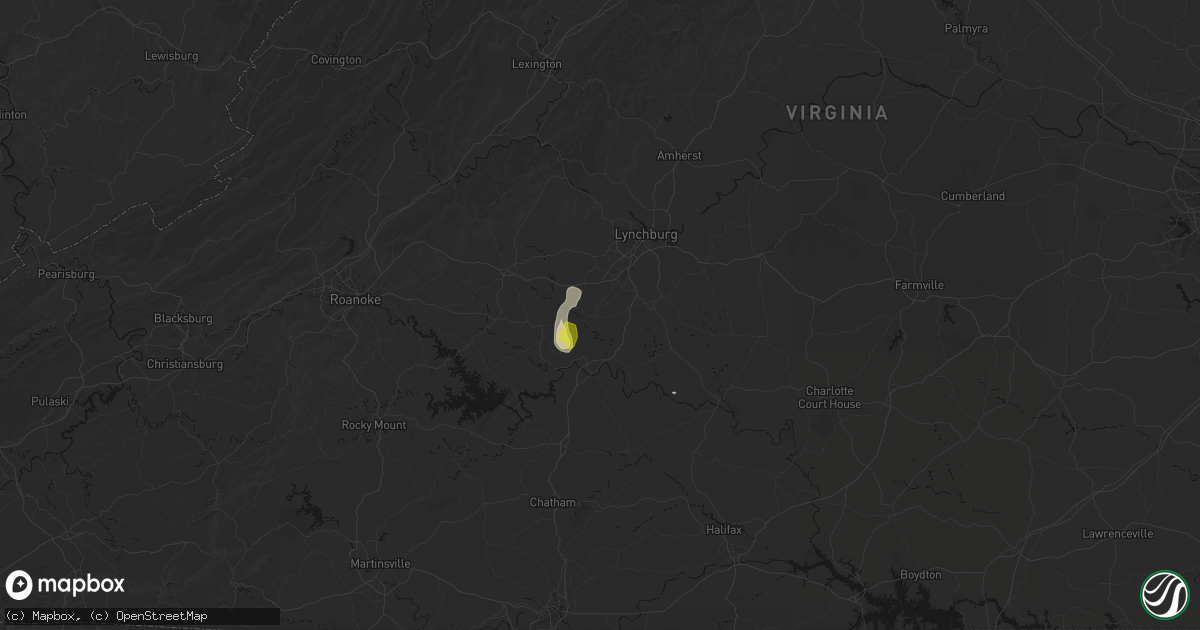 Hail map in Evington, VA on May 21, 2026