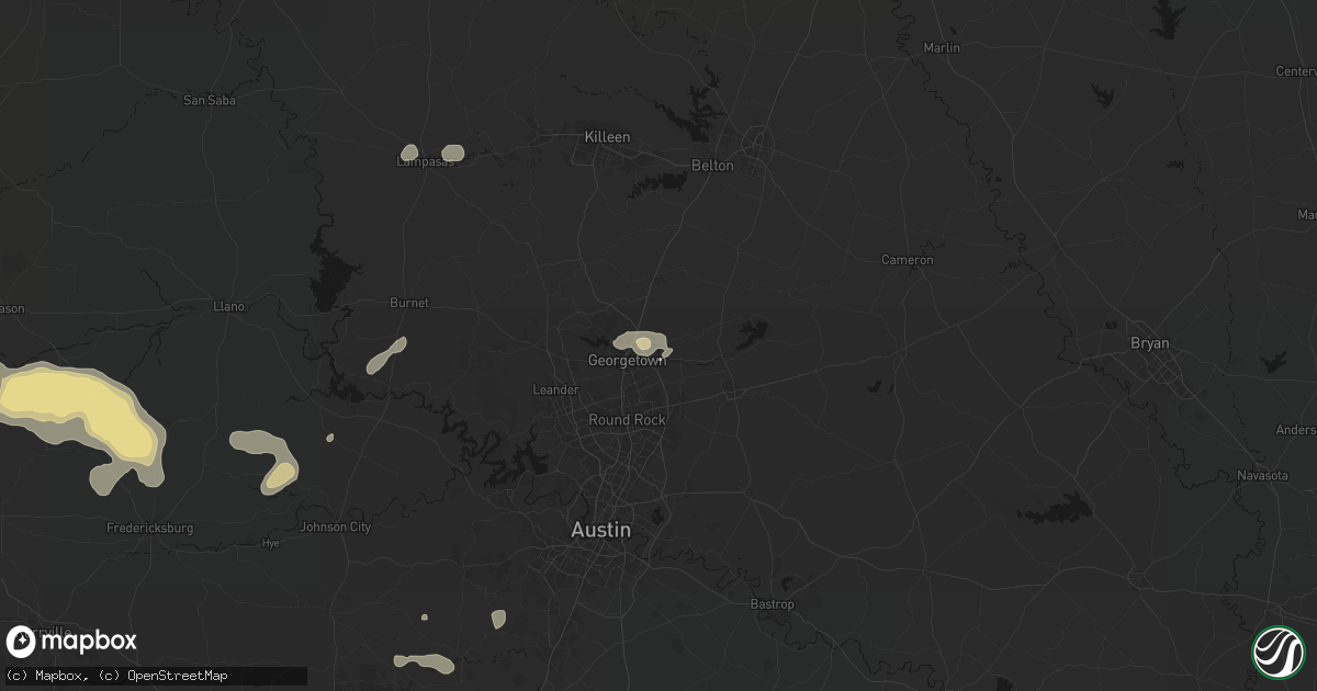 Hail map in Georgetown, TX on May 21, 2026