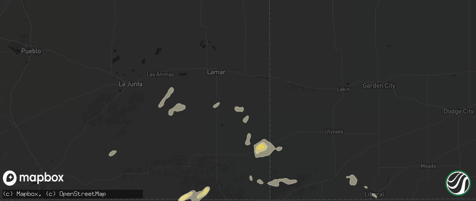 Hail map in Granada, CO on May 21, 2026