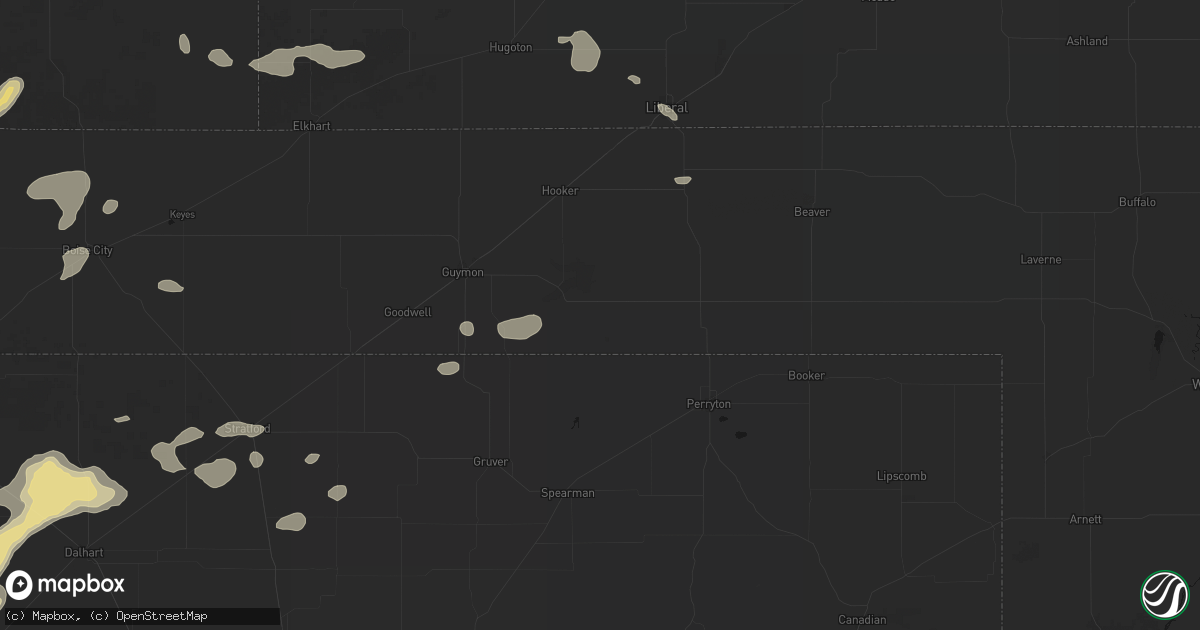 Hail map in Hardesty, OK on May 21, 2026