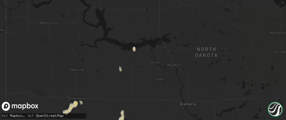 Hail map in Hazen, ND on May 21, 2026