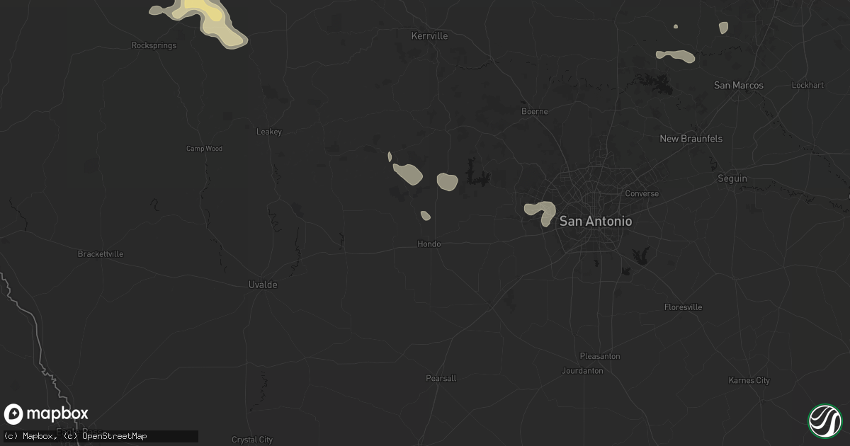 Hail map in Hondo, TX on May 21, 2026