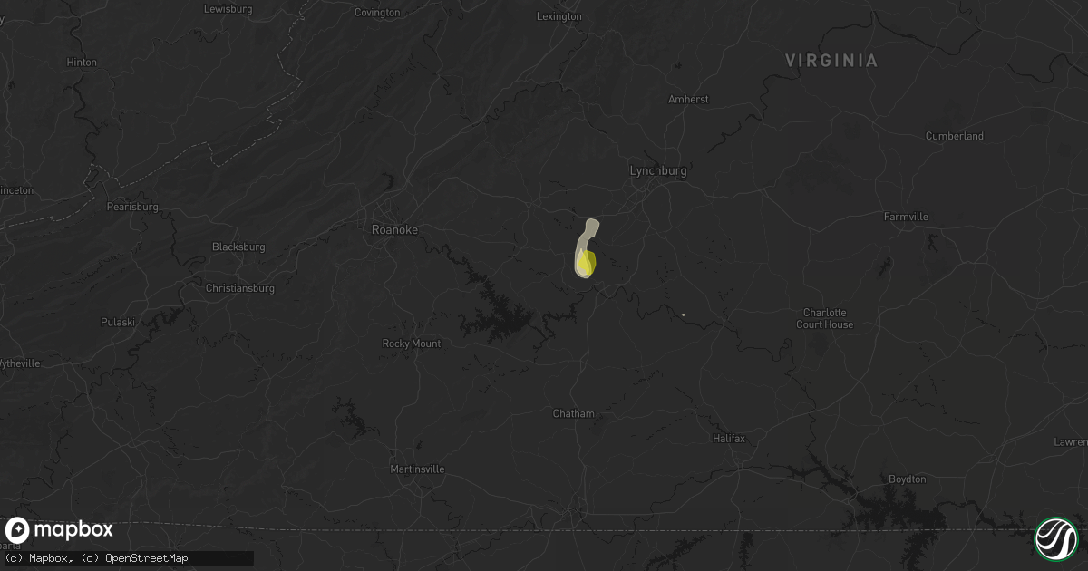Hail map in Huddleston, VA on May 21, 2026