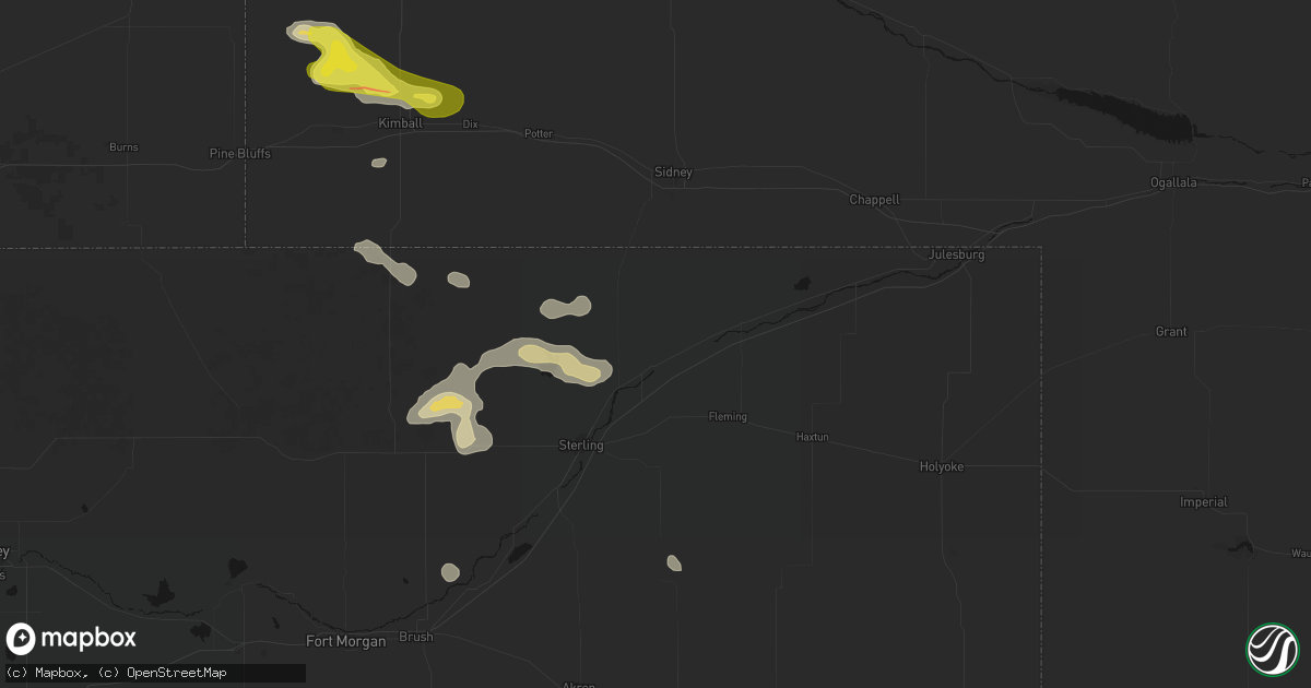 Hail map in Iliff, CO on May 21, 2026