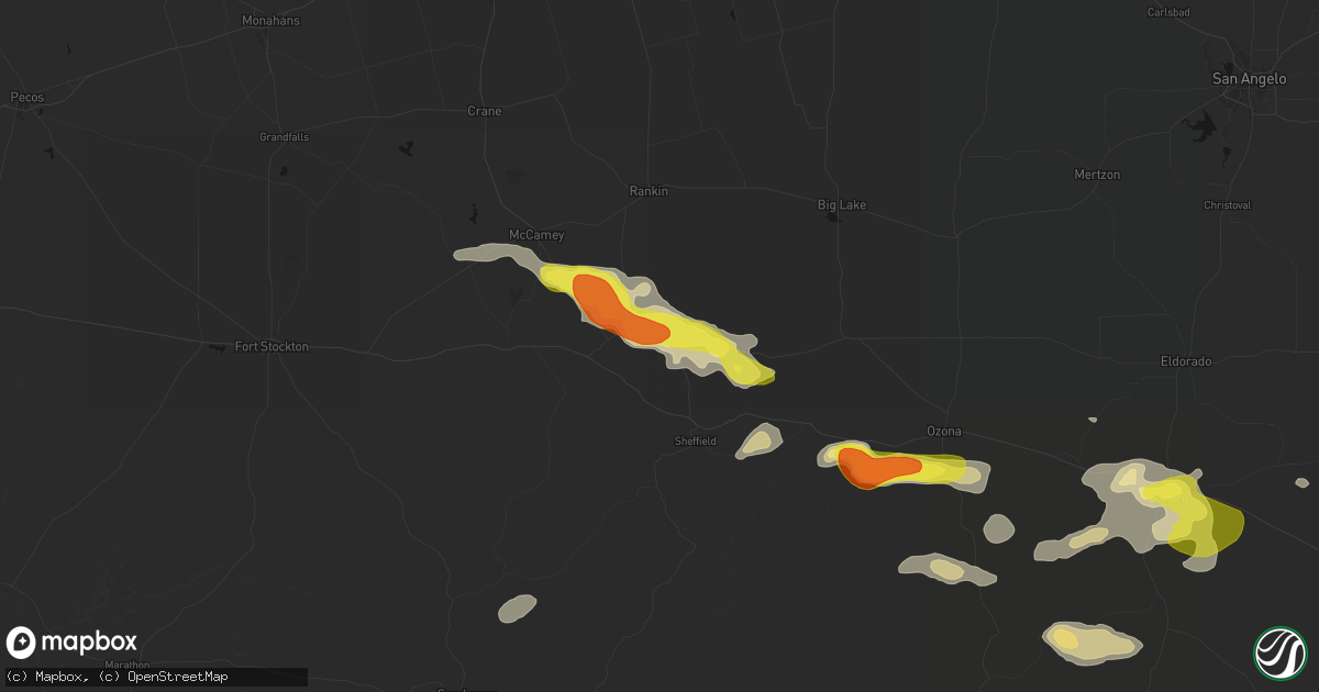 Hail map in Iraan, TX on May 21, 2026