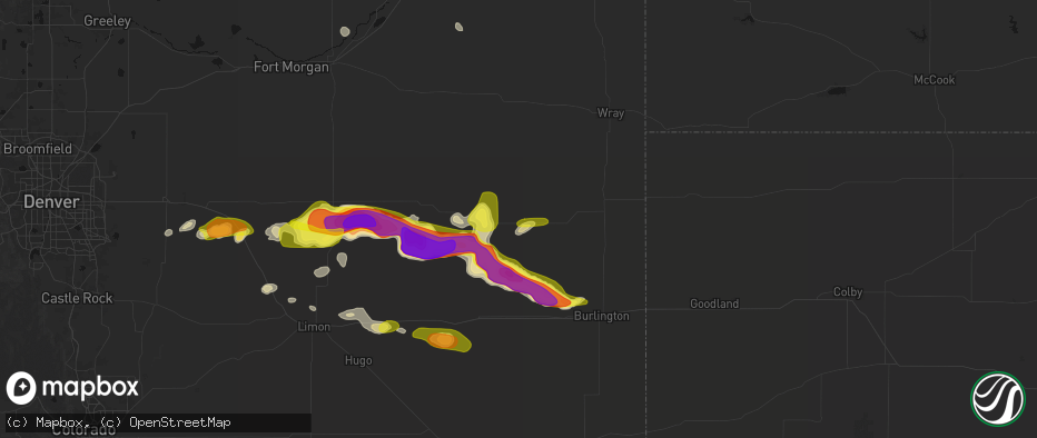Hail map in Joes, CO on May 21, 2026