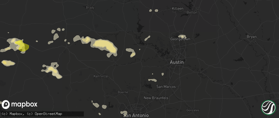 Hail map in Johnson City, TX on May 21, 2026