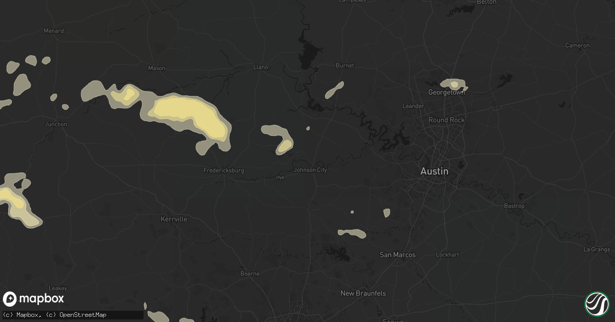 Hail map in Johnson City, TX on May 21, 2026
