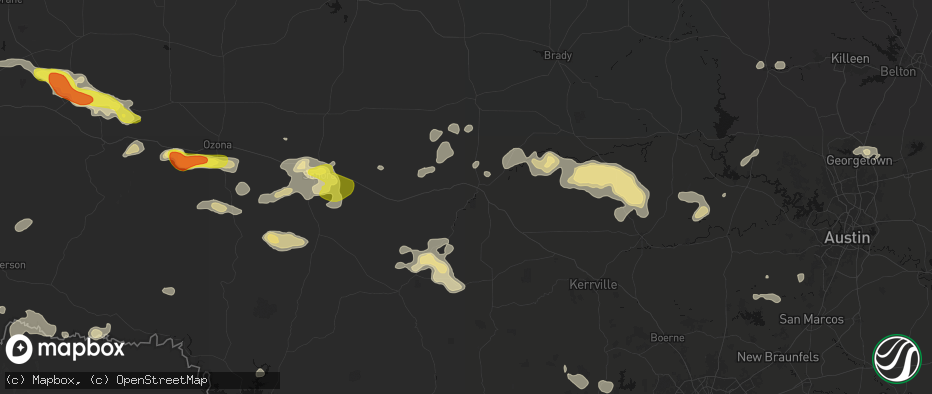 Hail map in Junction, TX on May 21, 2026