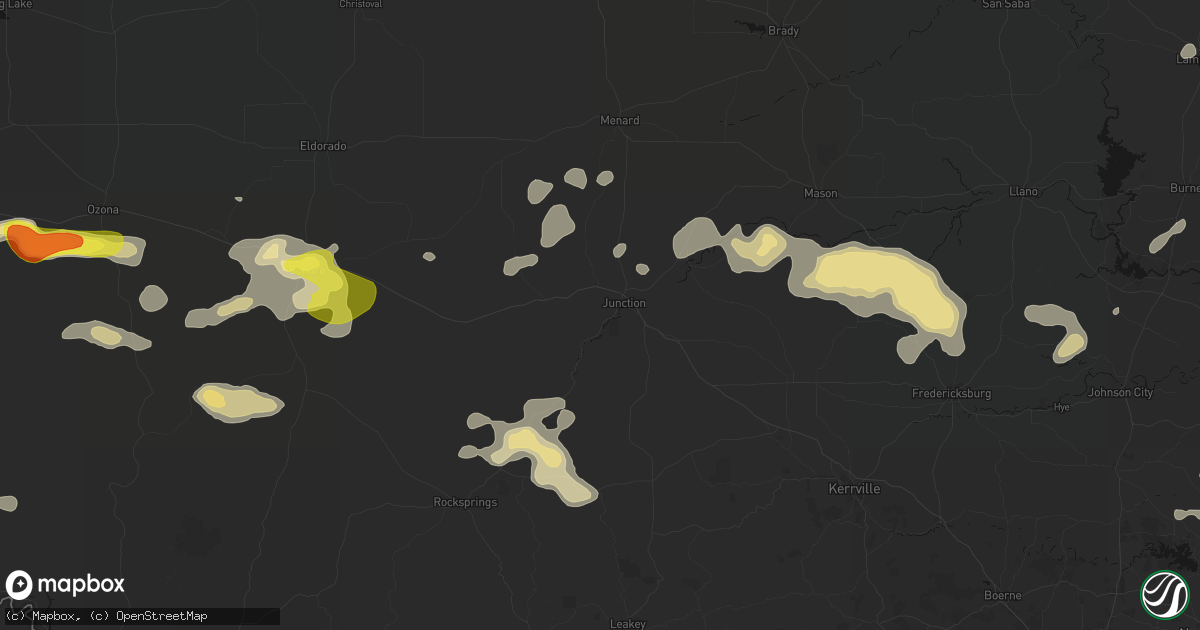 Hail map in Junction, TX on May 21, 2026
