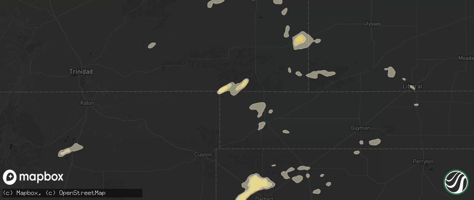 Hail map in Kenton, OK on May 21, 2026